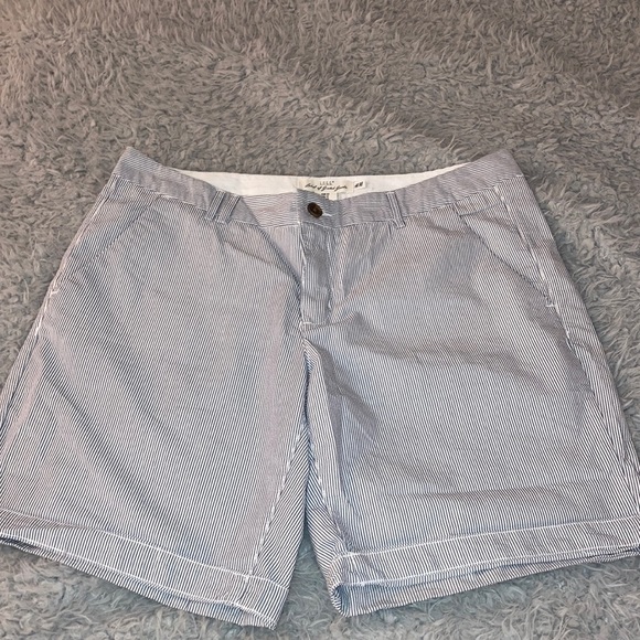 Navy Blue & white pin stripe shorts - Picture 1 of 10